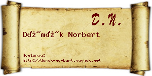 Dömök Norbert névjegykártya